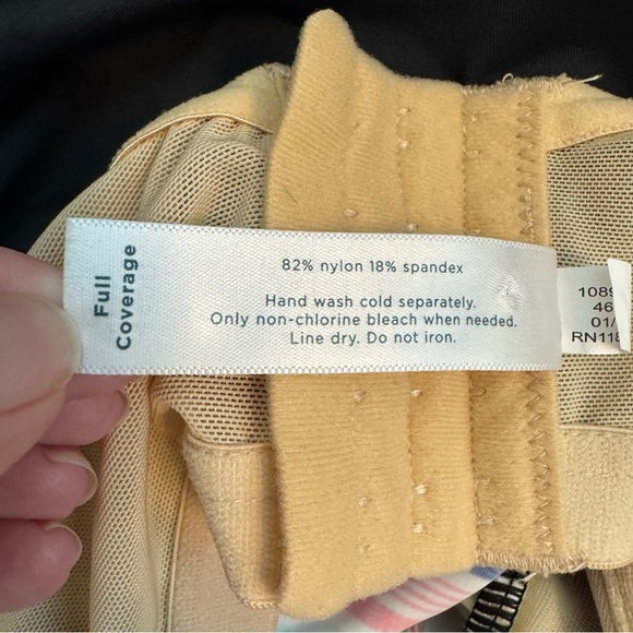 Cacique for Lane Bryant Pink Striped Underwire Full Coverage Tankini Top - Picture 8 of 8